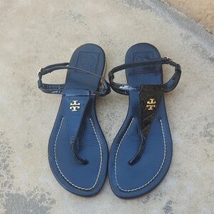 Tory Burch Women's Black patent Dillan Sandal Size 7.5